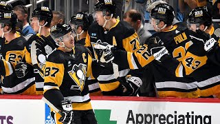Crosby with the slap shot goal to open scoring