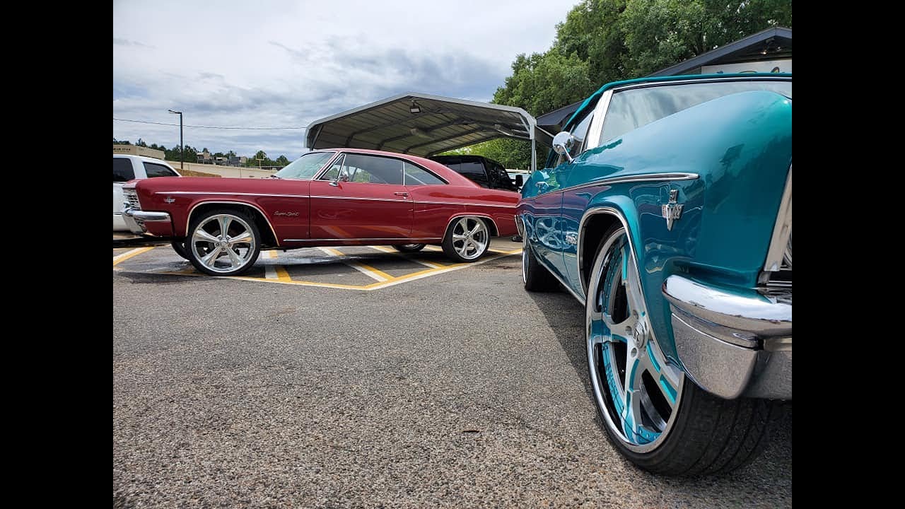 Posted Up. 💪 Two of the Gulf Coast's sickest 66 Impala's. 