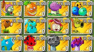 100% All FREE Plants LEVEL 1000 Attack All Final Boss Fight! - Plants vs Zombies 2 Mod
