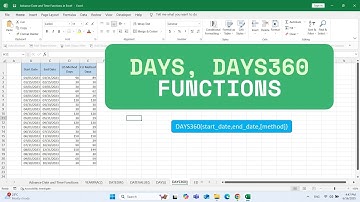 Excel DAYS & DAYS360 Function Tutorial – What