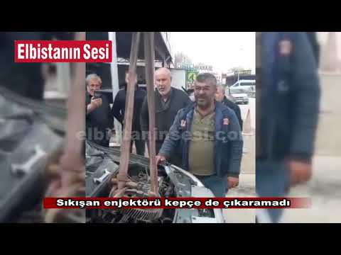 Sıkışan enjektörü kepçe de çıkaramadı