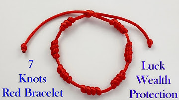 💖 Diy 7 Knots Lucky Red Bracelet | How to make Red String Kabbalah Protection Bracelet | लाल कंगन