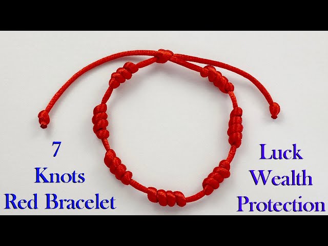 💖 Diy 7 Knots Lucky Red Bracelet, How to make Red String Kabbalah  Protection Bracelet