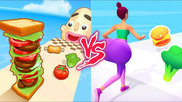 Sandwich Runner VS Belly Body Run- All Levels SpeedRun Gameplay Android iOS Ep1