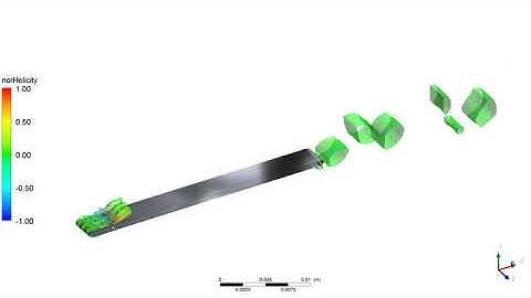 Vortex Visualization of Serrated Wing using Large Eddy Simulation, angle of attack 5 degree