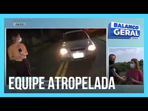 Motorista atropela equipe da Record TV durante reportagem no interior de SP