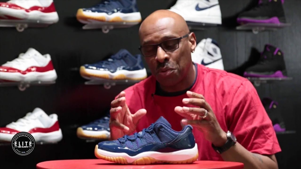 JORDAN RETRO 11 LOW Navy Blue "Gum Bottom" ELITE SNEAKER REVIEW Episode ...