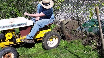 1971 cub cadet 73 pulling out tree stump