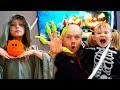 Margo and Nastya Pretend Play Halloween Trick or Treat Candy Haul