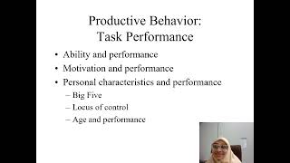 Ch09 I&O II Productive & Counterproductive Behavior