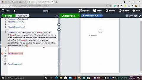 1.3 An exam with single question using latex environment