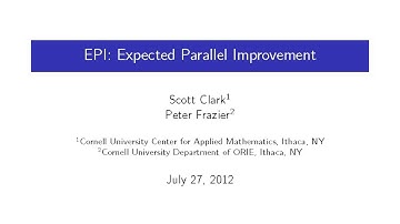 DOE CSGF 2012: EPI: Expected Parallel Improvement