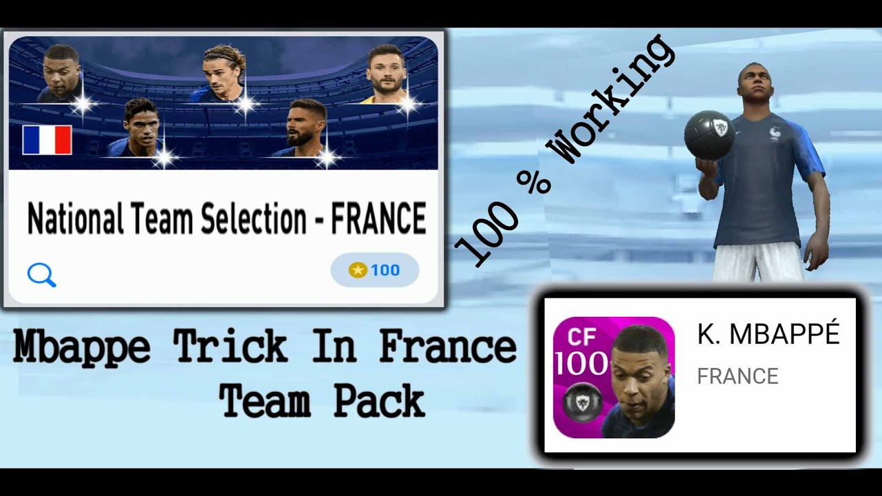 Mbappe Trick in National Team France Pack  Pes 2020 Mobile || Get Max Level 100 Mbappe || Lm10Pes