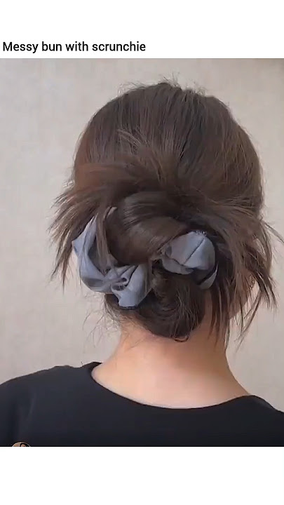 scrunchie bun🪷🐚🦢 hairstyle tutorial 🐚🍯