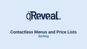 qReveal Contactless Menu and Price List Tutorial: Sorting