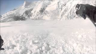 Out skiing an avalanche in Zermatt Switzerland