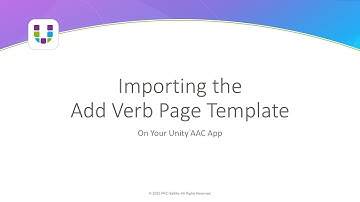 How To | Import the Add Verb Page Template in the Unity AAC App