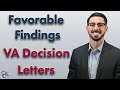What does favorable findings mean in va decision letters