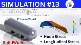 Pressure Vessel | Hoop and Longitudinal Stresses | FEA for beginners | SolidWorks Simulation