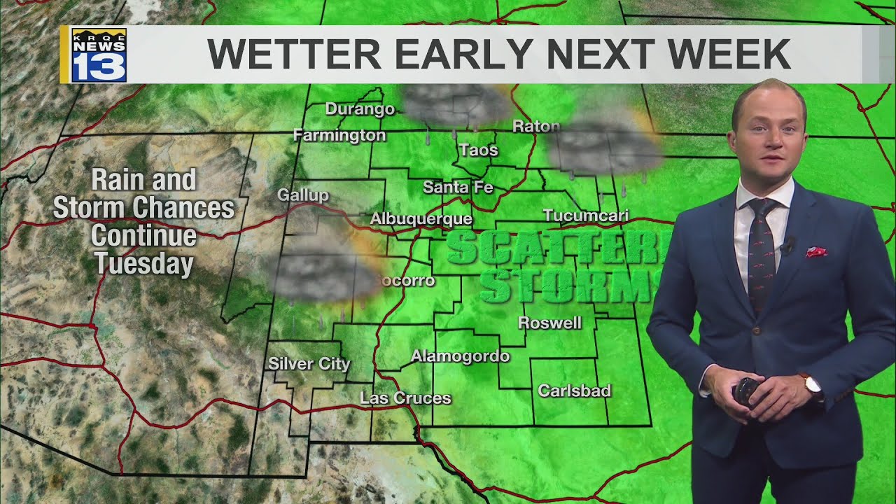 Storm chances increase statewide early next week - YouTube