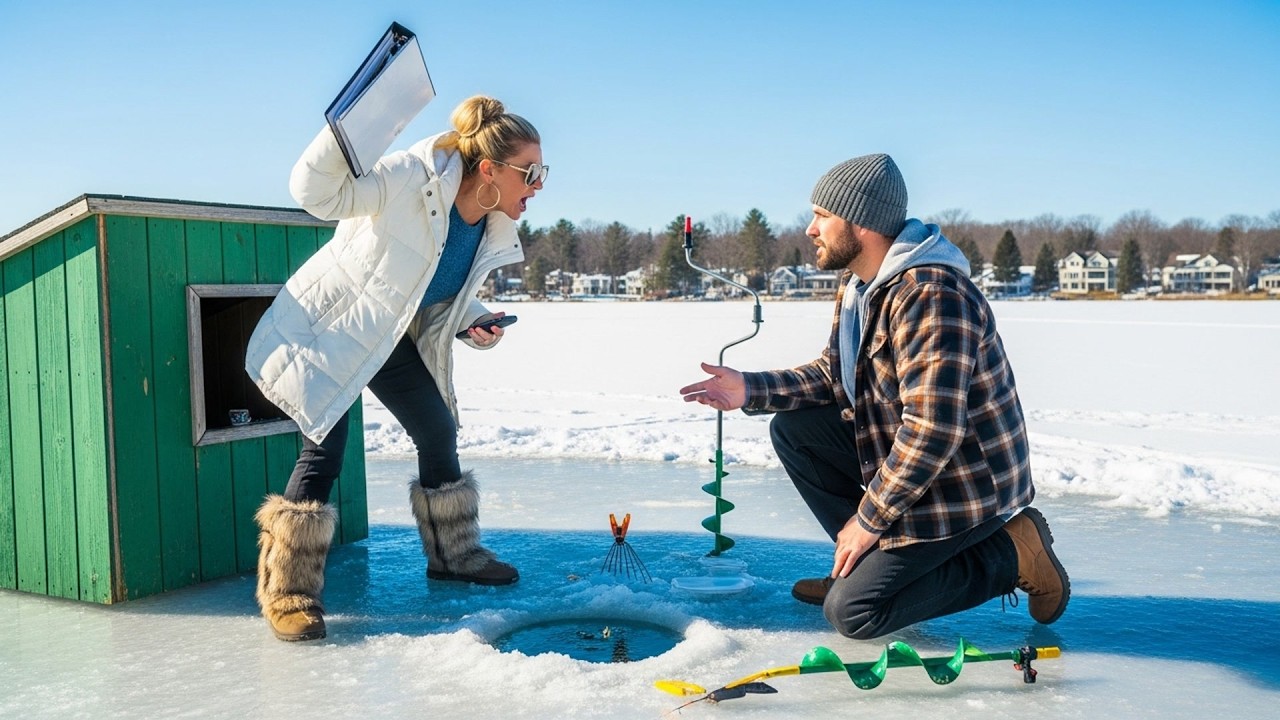 HOA Karen Demanded My Ice Fishing Shanty, Didn't Know It Sits On My Private Lake Bed