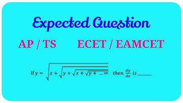 Expected Question in EAMCET or ECET 06 || Differentiation || Root Maths Academy