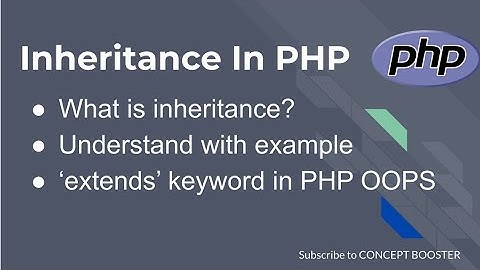 Inheritance in PHP | PHP Inheritance Explained with Example | PHP OOPs Inheritance concept