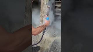 Removing paint from wood with wet steam with an Optima Steamer