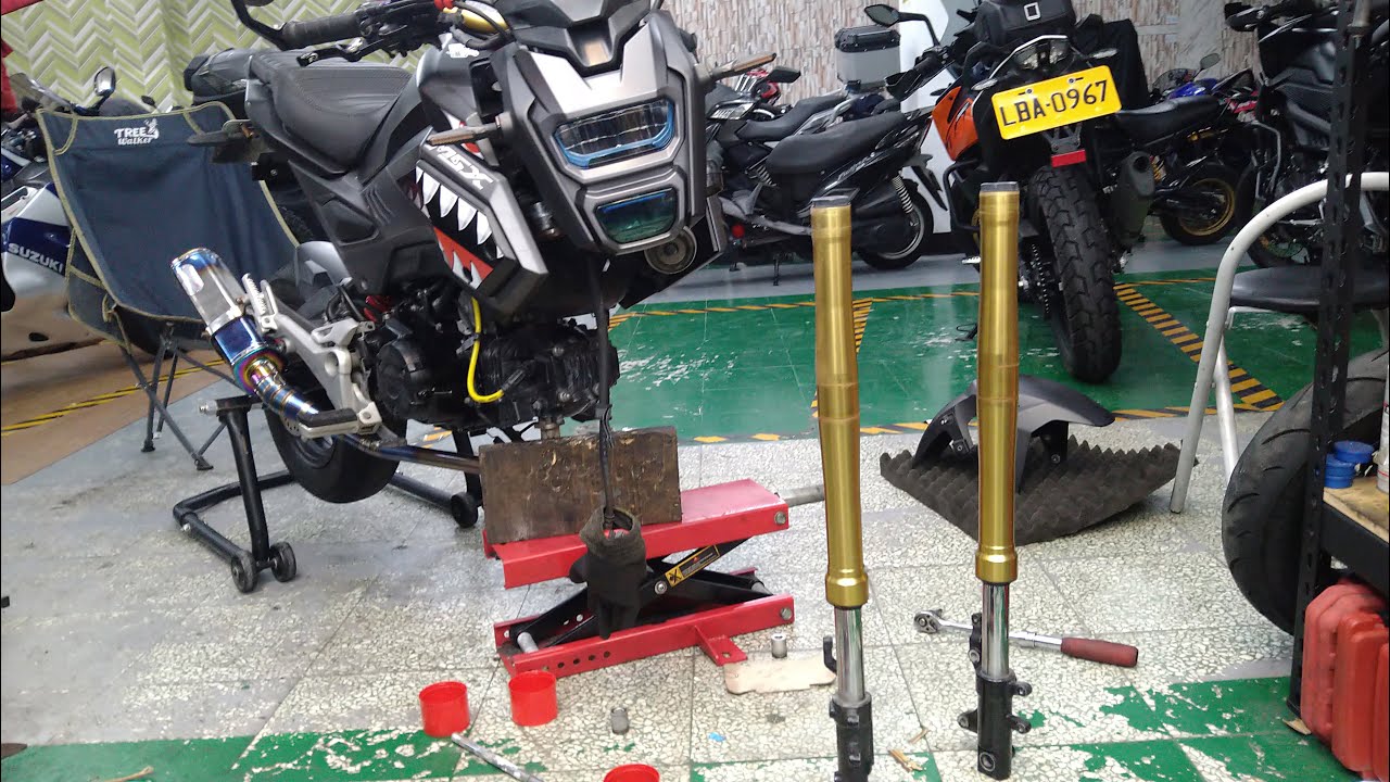 MSX MSX SF大保養 前叉整理 輪胎更換  剛入手二手MSXSF 全車健檢整理記錄 FORK REBUILD SERVICE