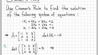 Cramer's Rule Example 3x3 - Linear Algebra Example Problems
