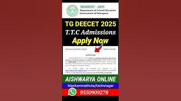 Apply TTC 2025 #DEECET2025 last date for deecet ttc how to apply deecet 2025 deecet hall ticket ttc