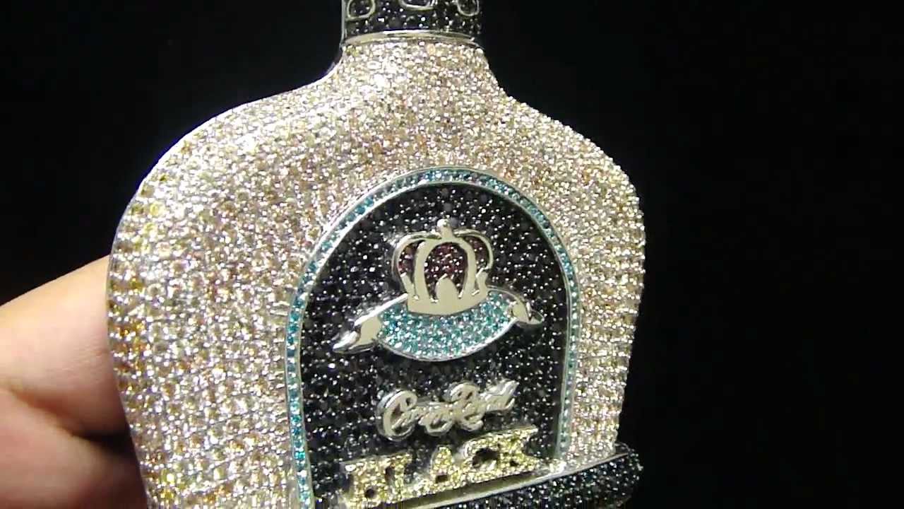 Mr Chris Da Jeweler Real Sterling Silver Custom Lab Diamond Crown Royal  Bottle ( For sale )