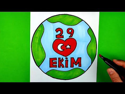 Kolay 29 Ekim Cumhuriyet Bayramı Resmi Nasıl Çizilir, 29 Ekim Cumhuriyet Bayramı Resimleri Çizimleri