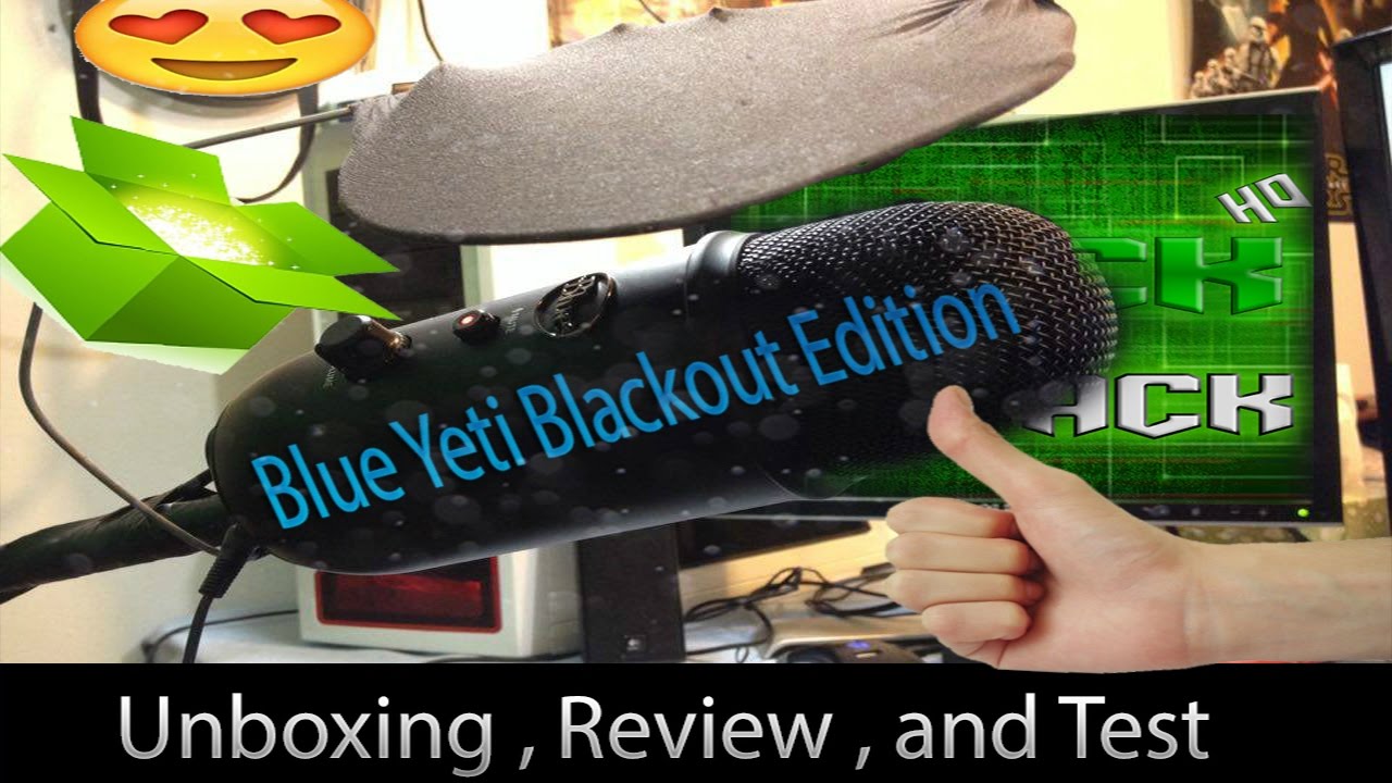 blue yeti blackout edition unboxing and review and test - YouTube