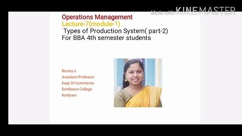 LECTURE-7-OPERATIONS MANAGEMENT (MODULE-1) TYPES OF PRODUCTION SYSTEM( PART-2) - BBA SEM 4