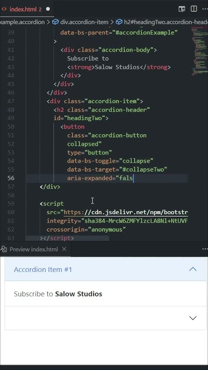 Accordion with Bootstrap 5 #shorts #coding - YouTube