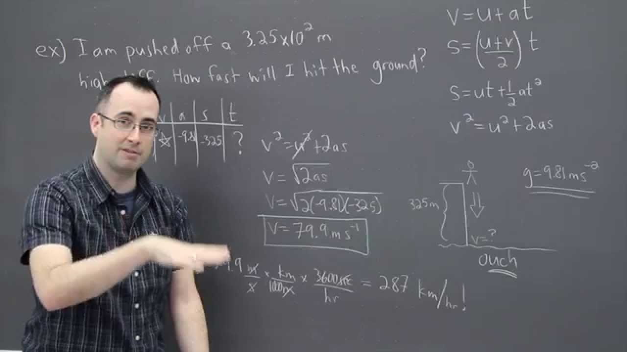 IB Physics SL revision - Mechanics 3 - uniformly accelerated motion3