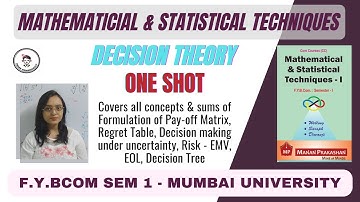 FYBCOM Decision Theory - All Concepts + Notes + Sums - One Shot Revision Lecture