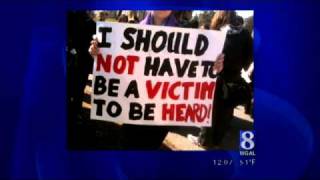 News 8's Barbara Barr Reports From Dickinson Protest
