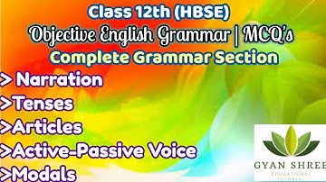 Class 12 English  | Objective English Grammar |  MCQs on Complete Grammar Section | By Gyan Shree