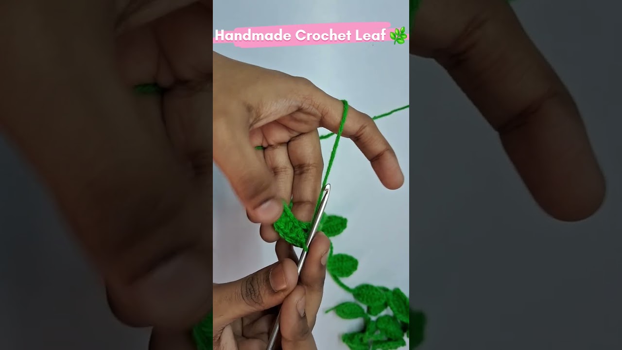 Handmade Crochet Leaf 🌿✨️| Viji Art | Follow on Instagram @viji._.art | #crochet #craft #handmade 