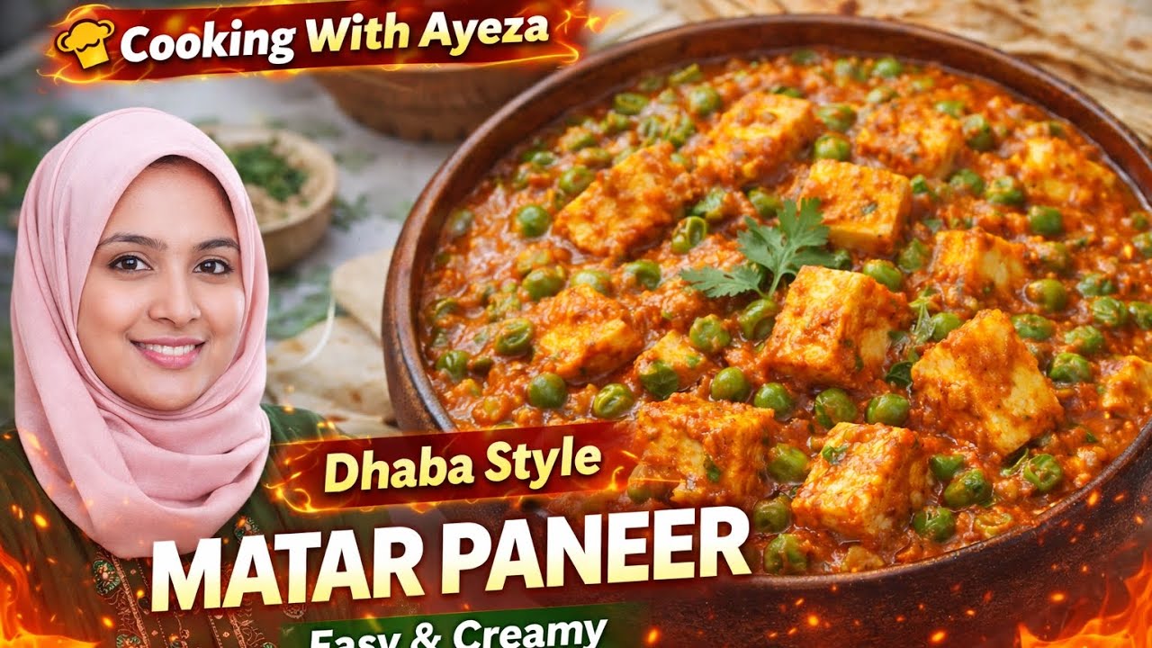 Dhaba Style Matar Paneer Recipe 😋 | Easy & Cream#foodshorts #ytshorts #shortsvideo #cookingwithayeza