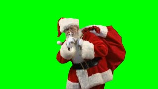 Green Screen Santa Claus with gift bag