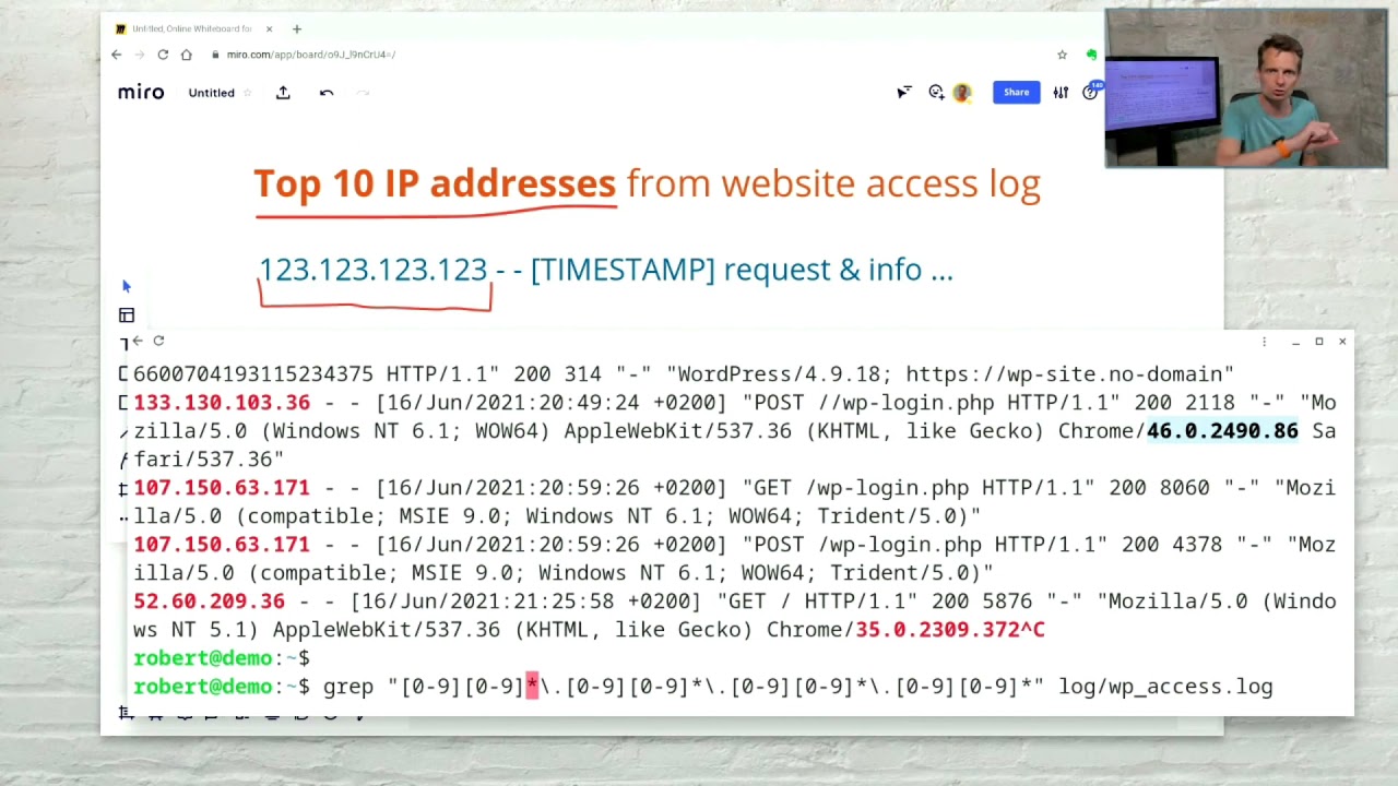 Linux One Liner Of The Day - Calculate the top 10 IP addresses from a log  file