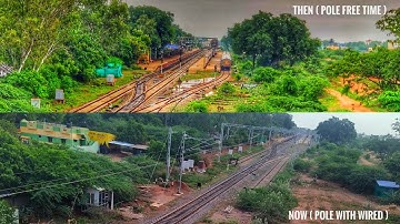Pole Free Vs Pole - 16850 / RMM - TPJ Passenger Express at SVGA ( Karaikudi - Manamadurai Section )