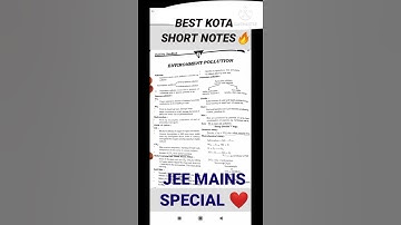 ENVIRONMENTAL CHEMISTRY BEST SHORT NOTES🔥 JEE MAINS SPECIAL l JEE / CLASS 11 / NEET l kota notes