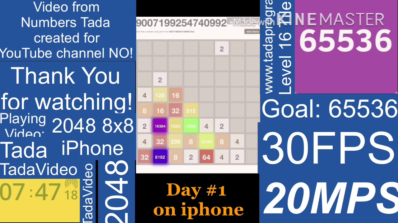 2048 8x8 (9007199254740992) Playing on iphone - part 1 