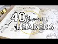 BULLET JOURNAL BANNERS & HEADERS TUTORIAL: Quick and Easy Ideas for Beginners | CREATEWITHCAIT