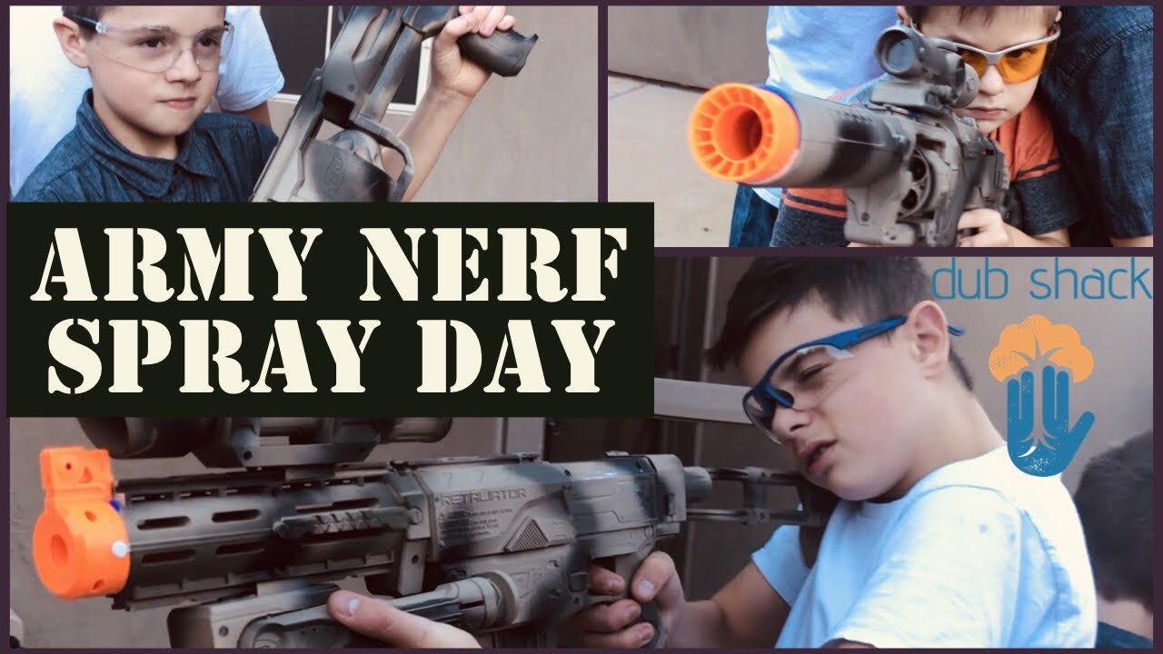 Army nerf gun spray paint YouTube