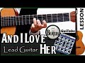 How to play and i love her  lead guitar  the beatles  guitar lesson   guitabs 002 b